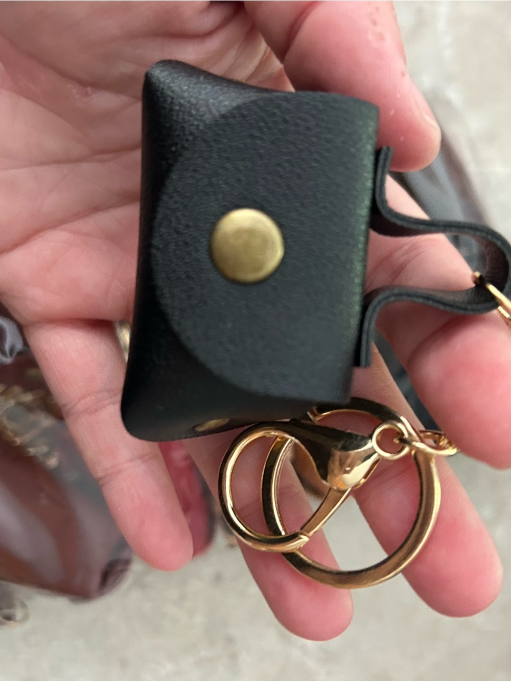 Pack of 12 ear buds cases leather keychains mini purses